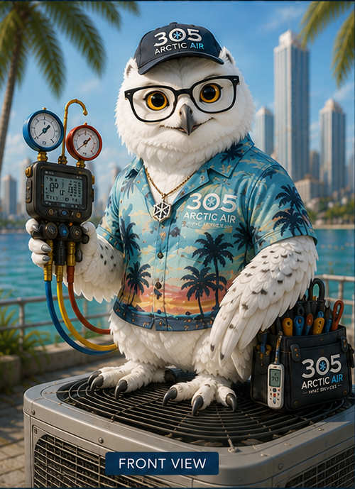 Echo the owl, Diagnostics Expert, perched on a unit with gauges in hand